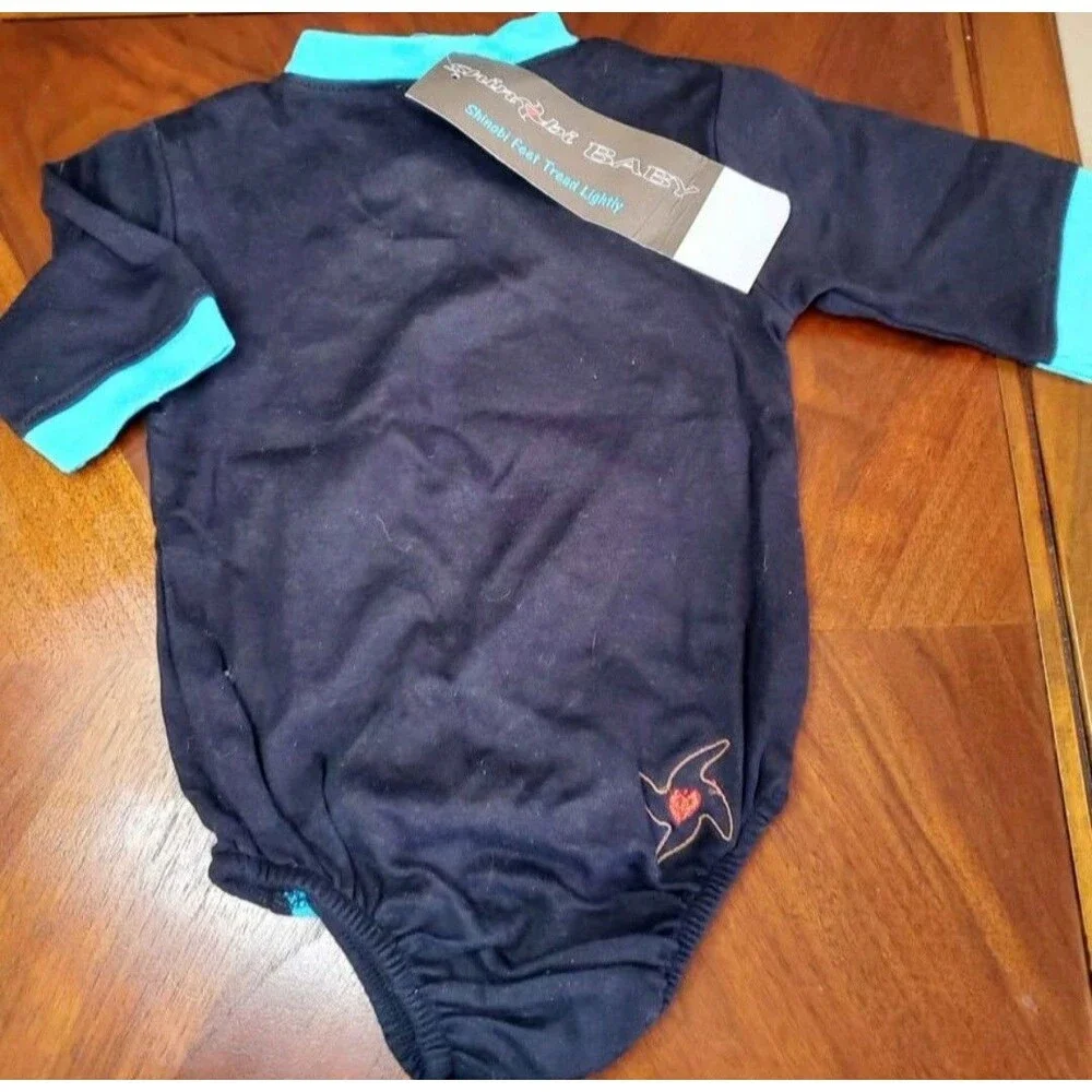 Eco-Conscious SHINOBI BABY Martial Arts Ninja Romper Yin Yang Shoes Set 12-18M